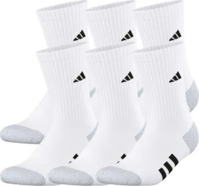 adidas Youth Athletic Cushioned 6-Pack Crew Socks