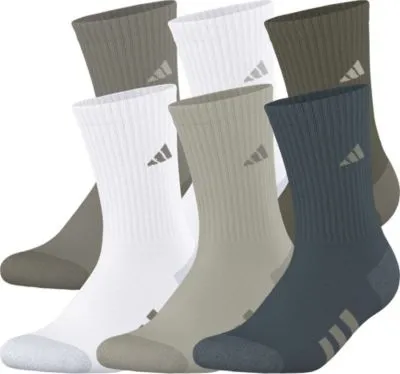 adidas Youth Athletic Cushioned 6-Pack Crew Socks