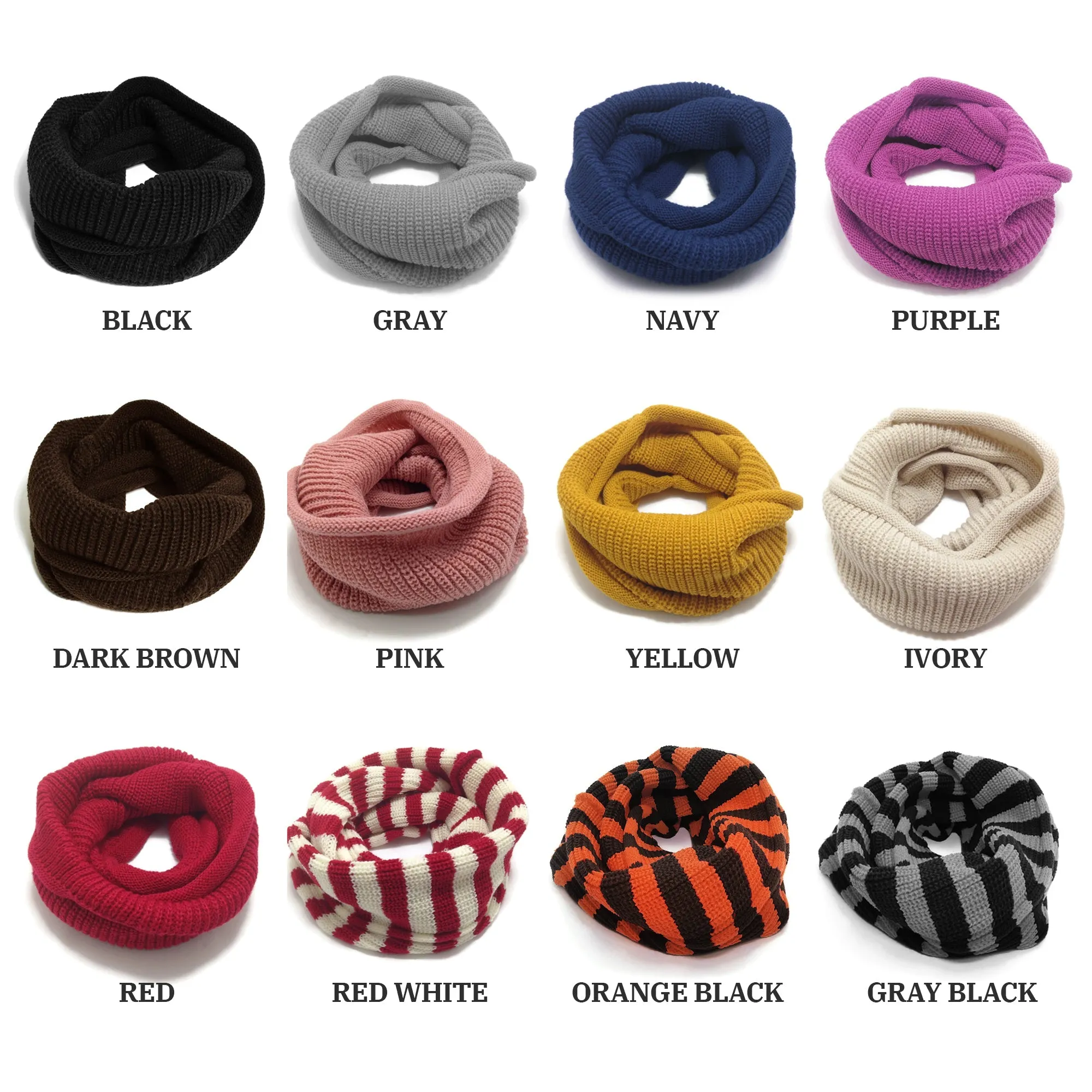 Baby Knit Infinity Scarf Toddler Neck Warmer | Black