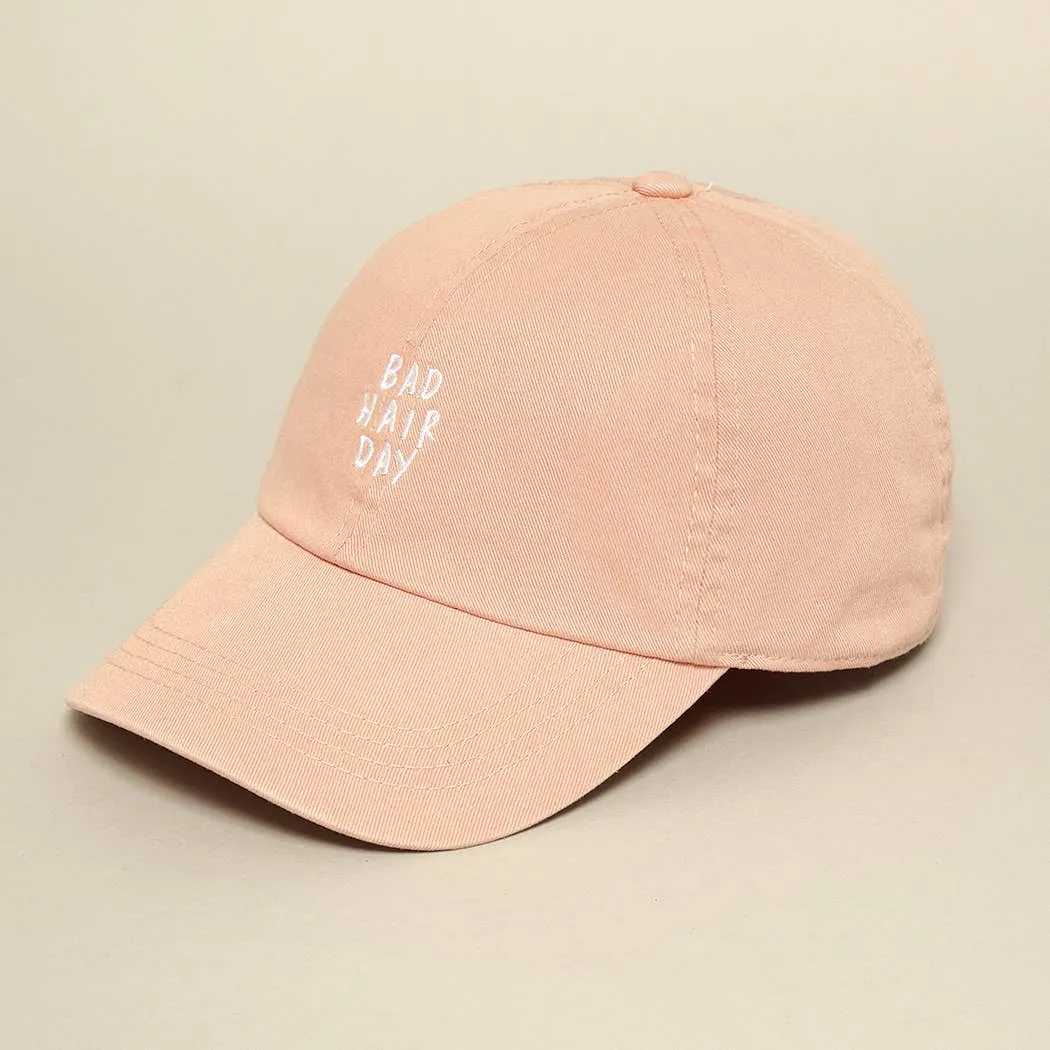 Bad Hair Day Embroidered Cotton Baseball Cap