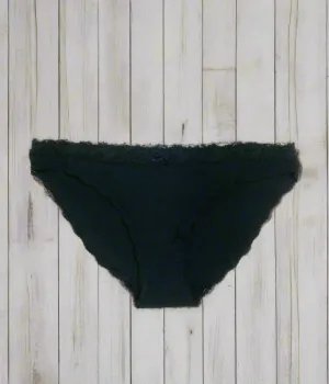 Black Cotton Blend Briefs