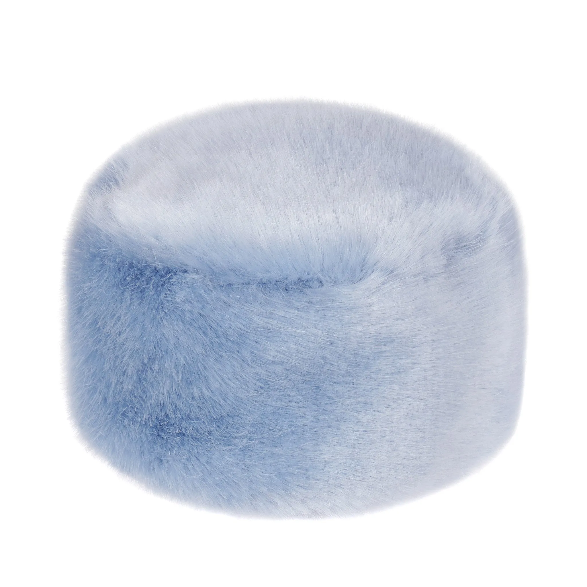 Blue Children's Faux Fur Pillbox Hat