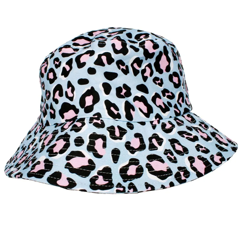 Blue Leopard Print Wholesale Bucket Hat