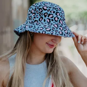 Blue Leopard Print Wholesale Bucket Hat