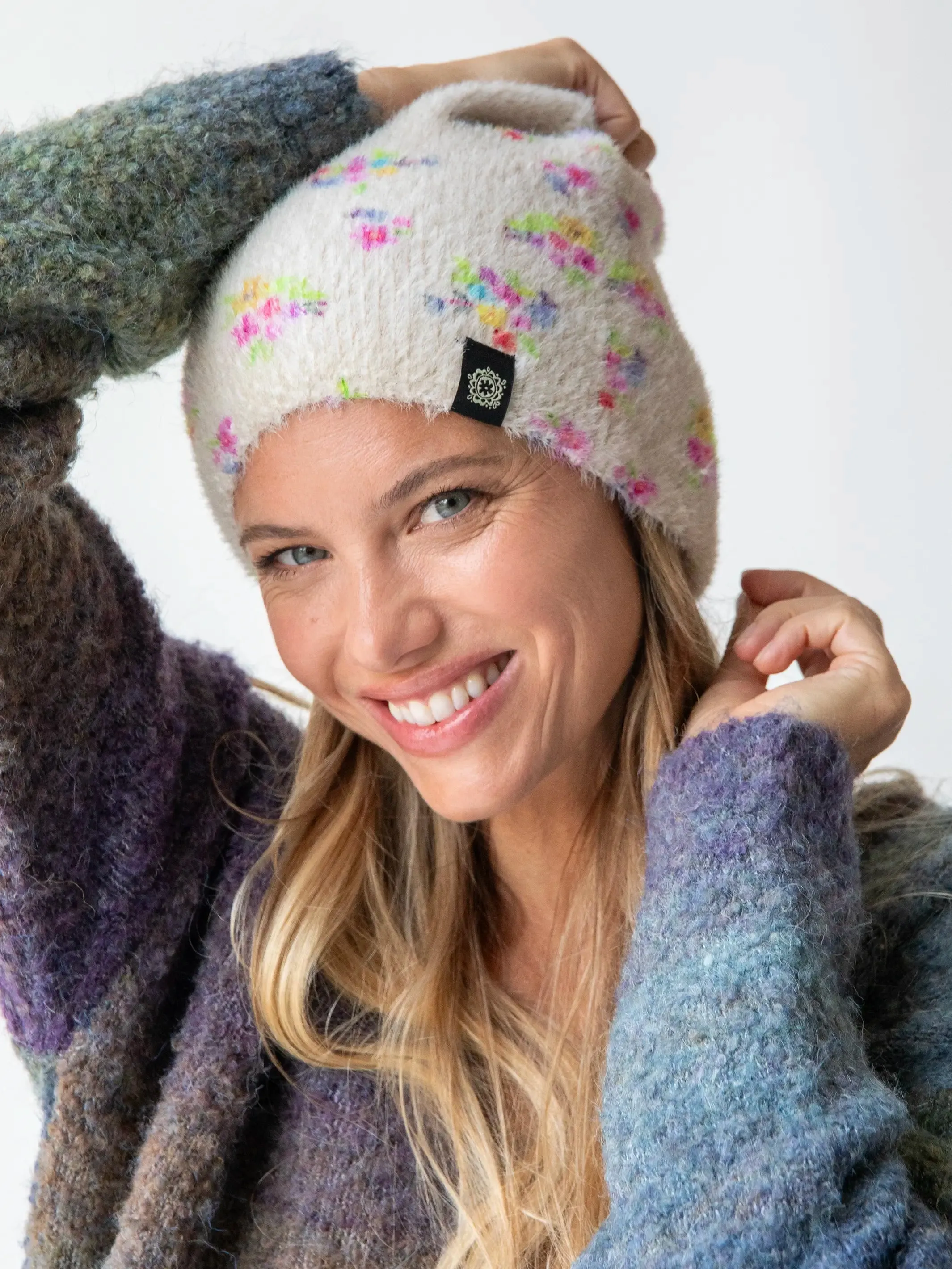 Cashmere-like Beanie - Ditsy Blooms