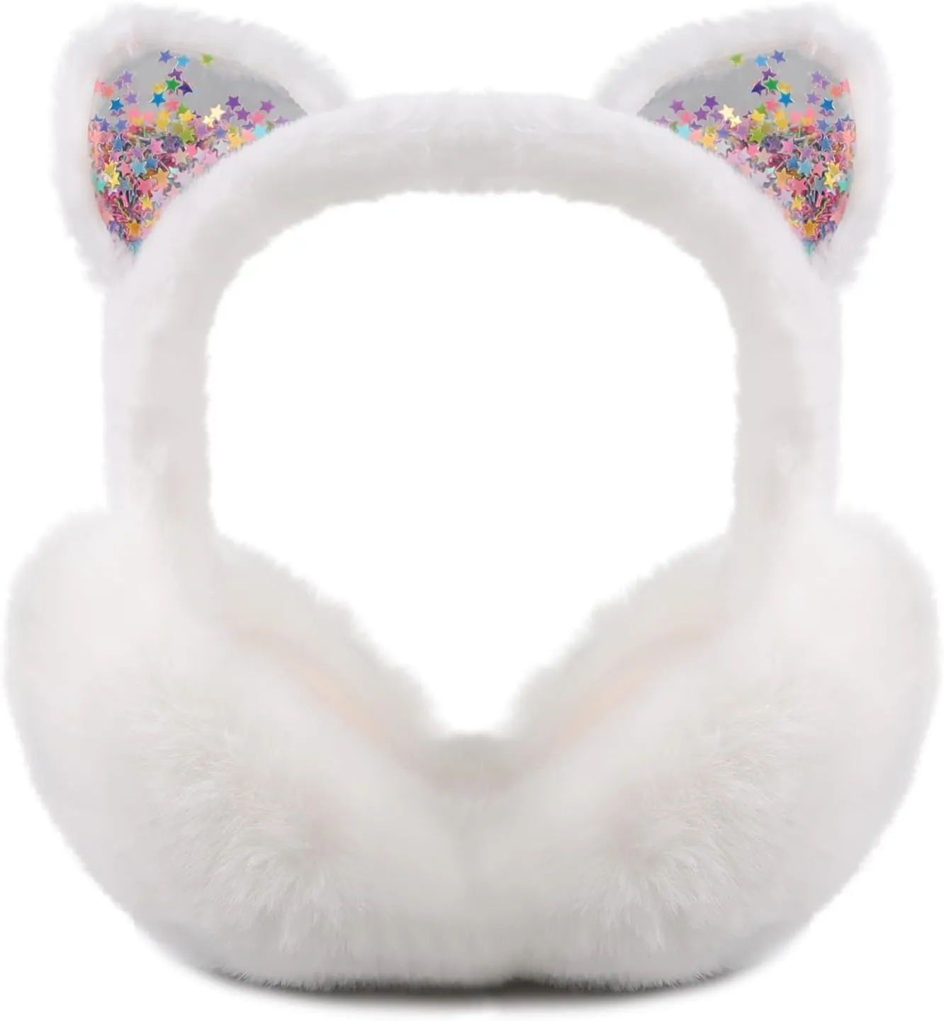 Cat Style Black Foldable Faux Fur Winter Style Ear Muffs