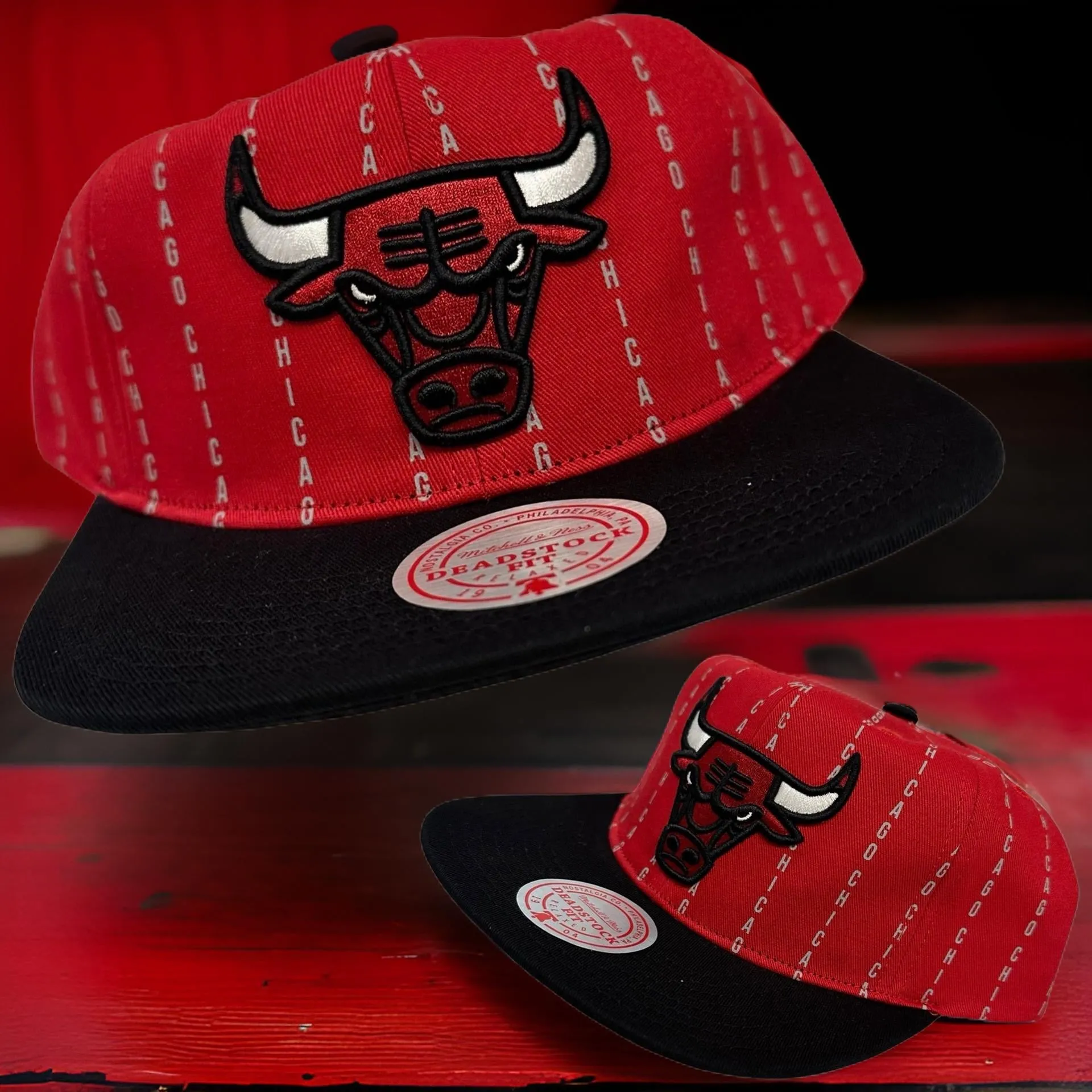 *Chicago Bulls* ~Deadstock fit~ (Soft Shell) snapback hats by Mitchell & Ness