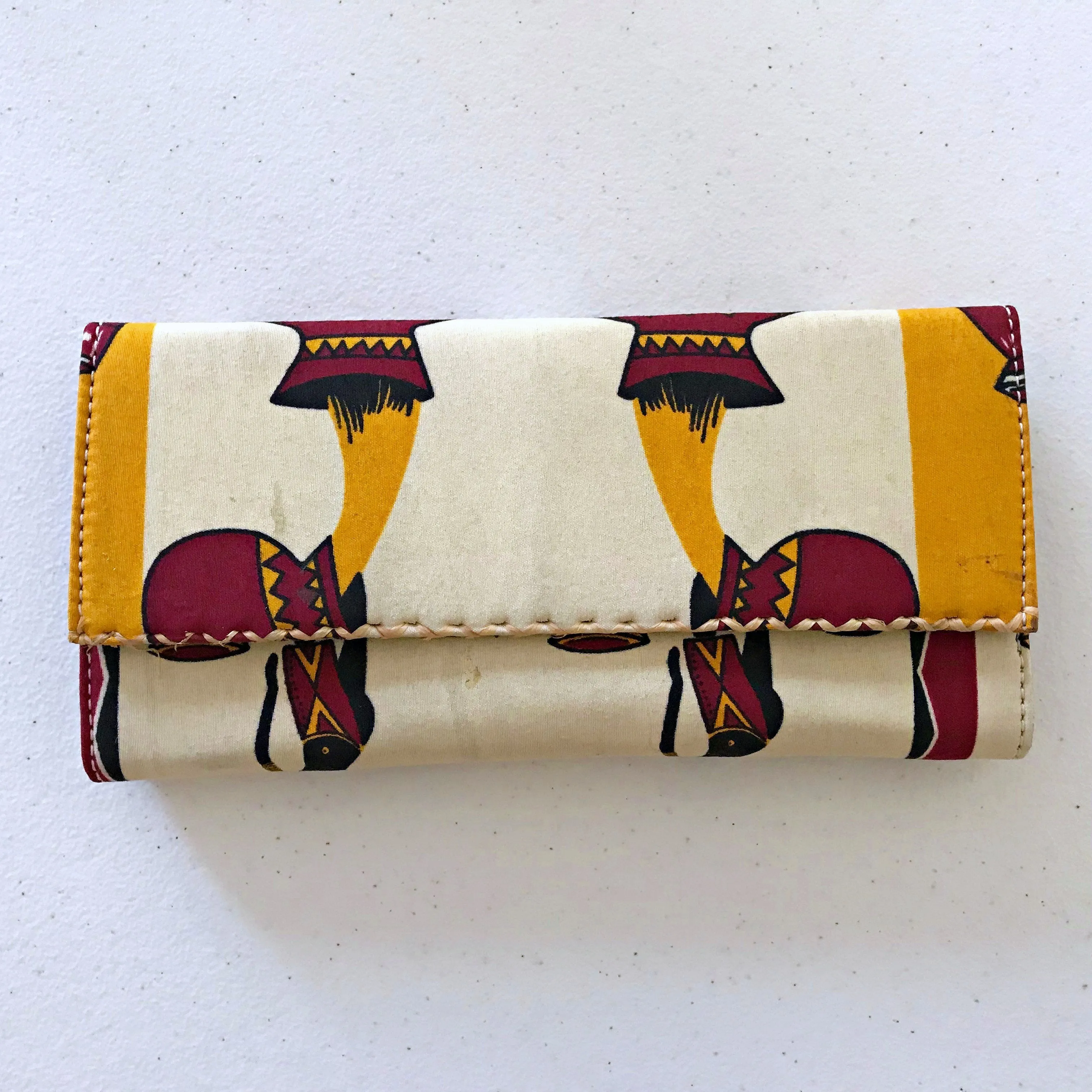 Chike African Print Purse Wallet - Orange