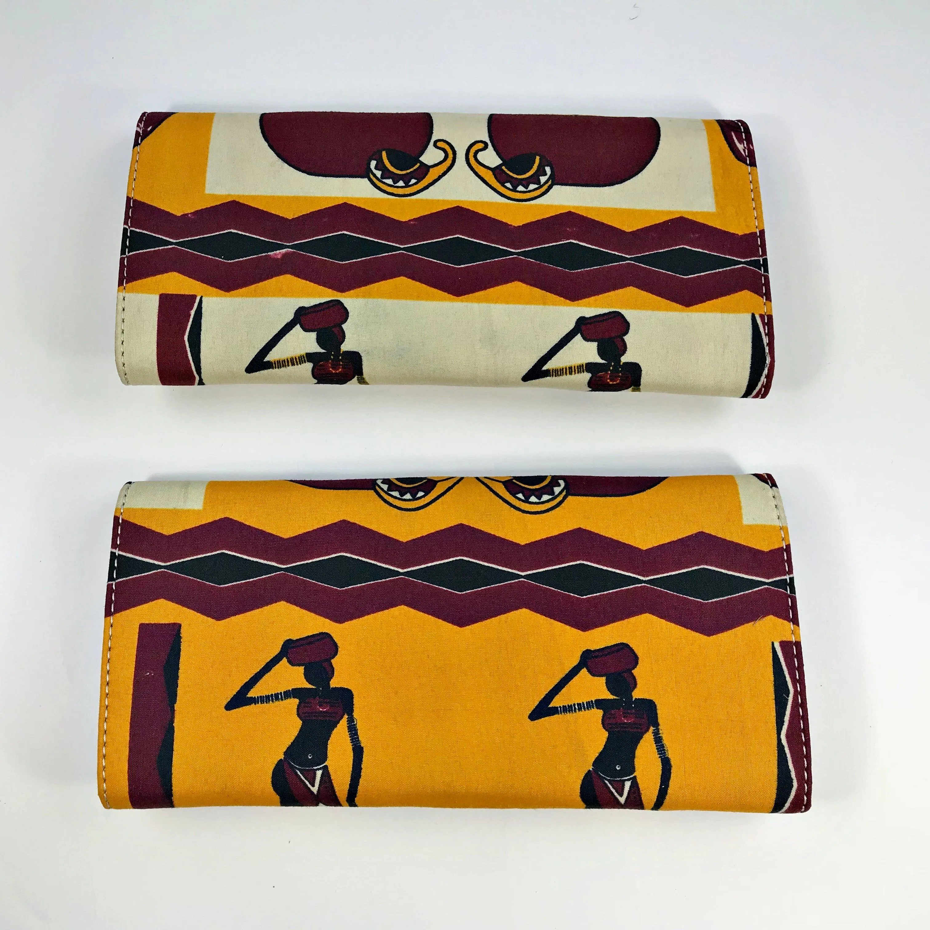 Chike African Print Purse Wallet - Orange