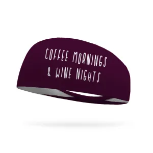 Coffee Morning and Wine Nights Wicking Performance Headband