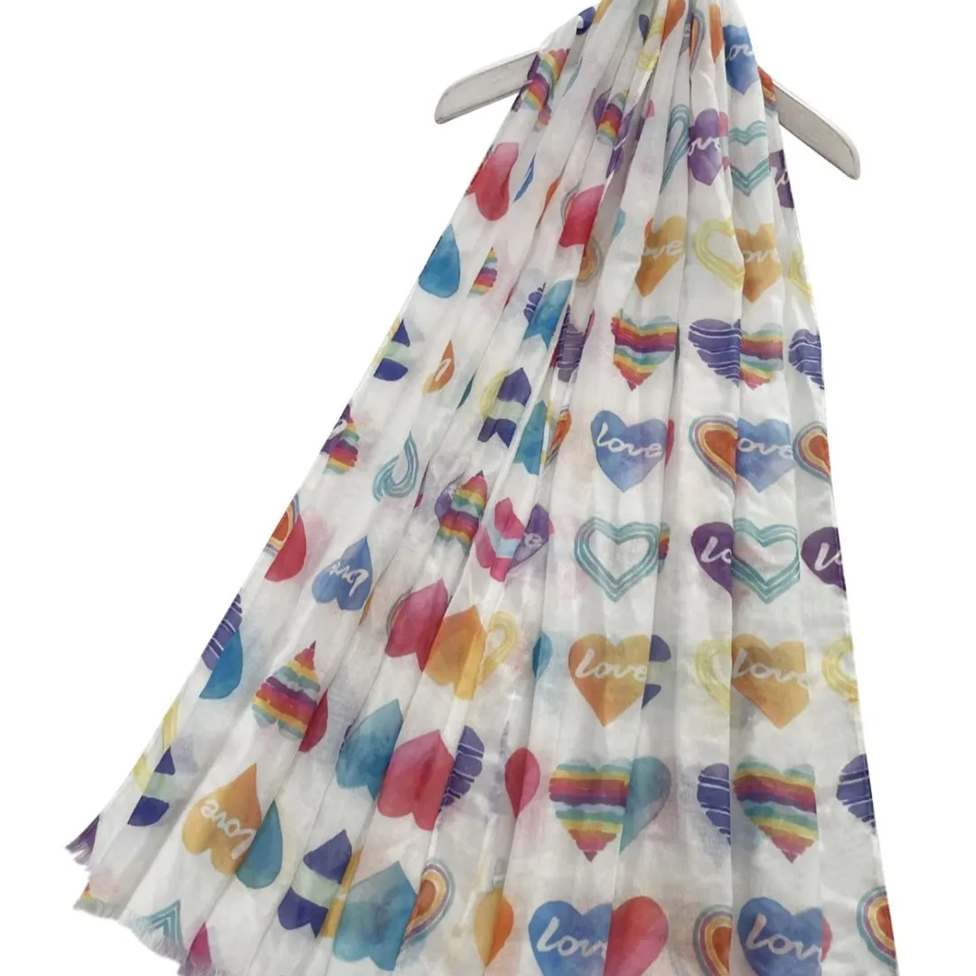 Colourful Pride Love Heart Scarf