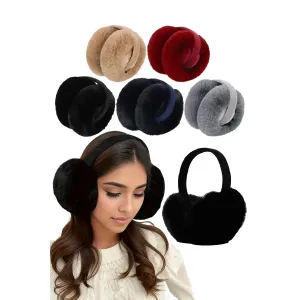 Earmuffs - Faux Fur Foldable - Burgundy