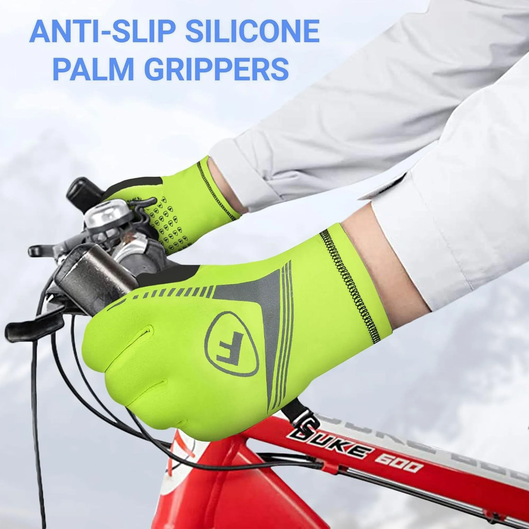 Fdx Frost Yellow Full Finger Winter Cycling Gloves