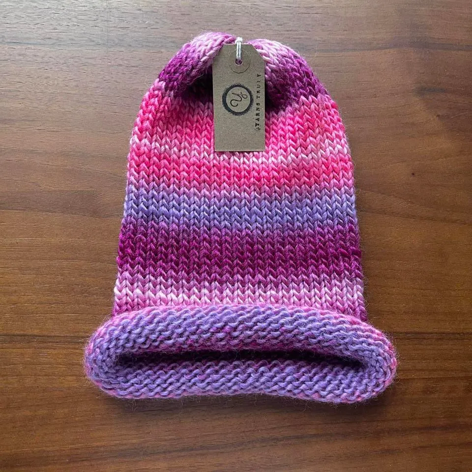 Handmade knitted ombré beanies - choose your colour