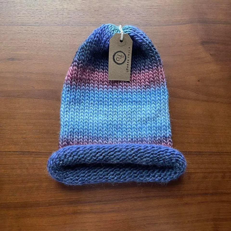 Handmade knitted ombré beanies - choose your colour