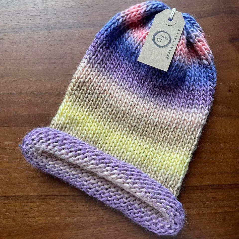 Handmade knitted ombré beanies - choose your colour