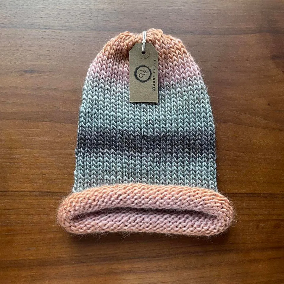 Handmade knitted ombré beanies - choose your colour