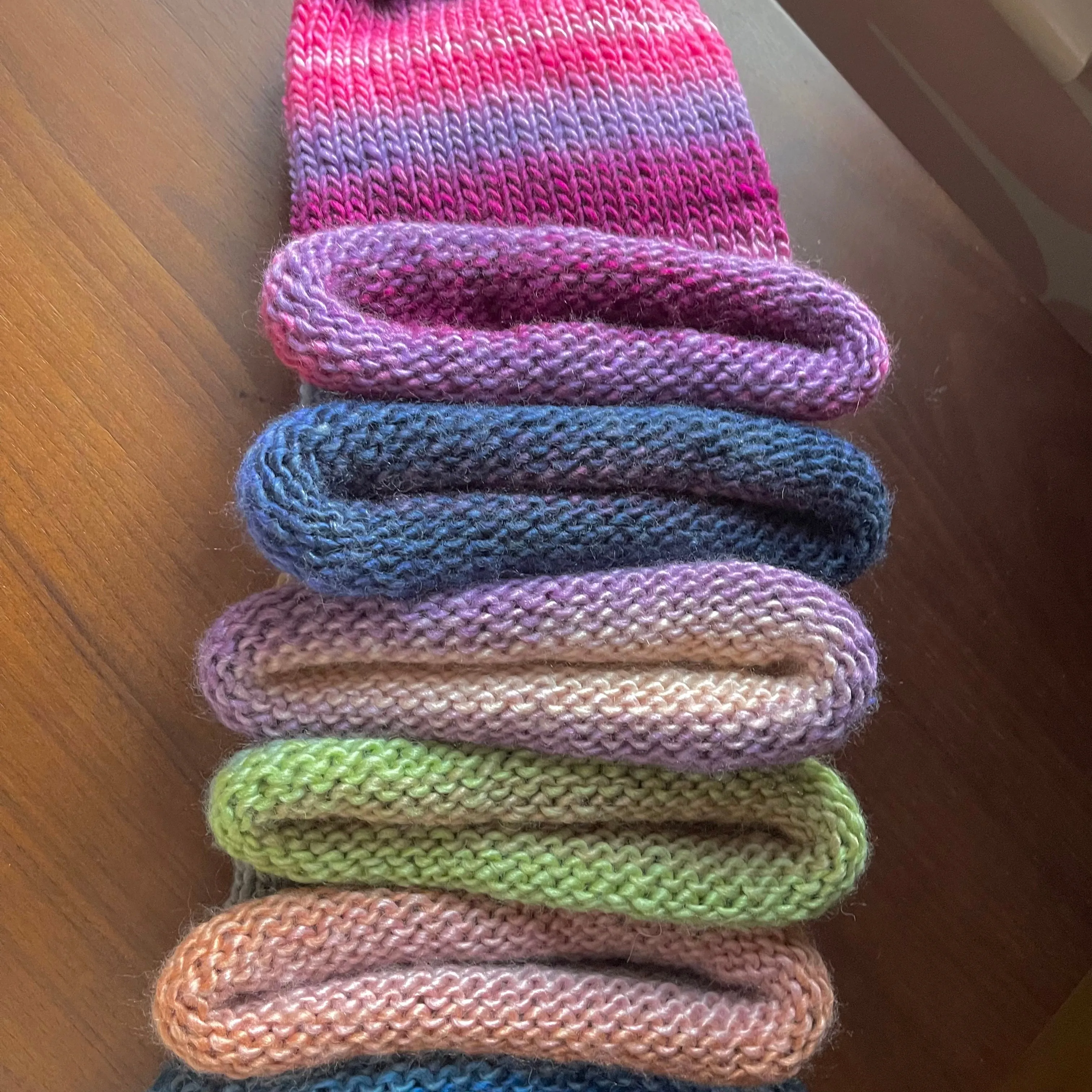 Handmade knitted ombré beanies - choose your colour