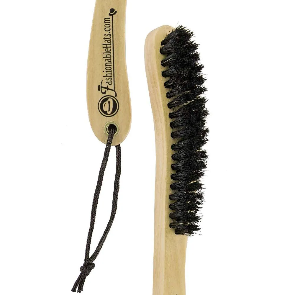 Hat Brush - Natural Soft Black Bristles for Wool and Fur