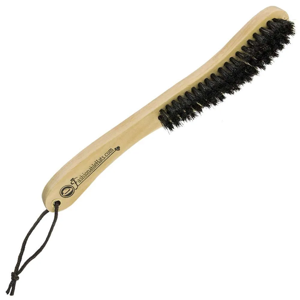 Hat Brush - Natural Soft Black Bristles for Wool and Fur