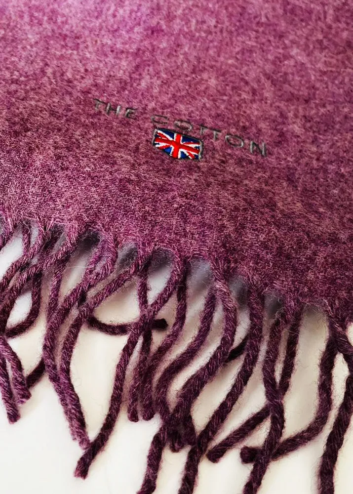 Herringbone Made In England Lambswool Fringe Scarf | Byzantium