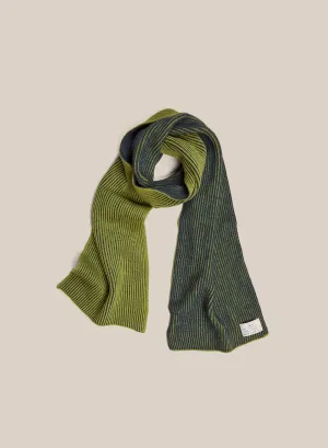 Knitted Merino Scarf - Green/Navy