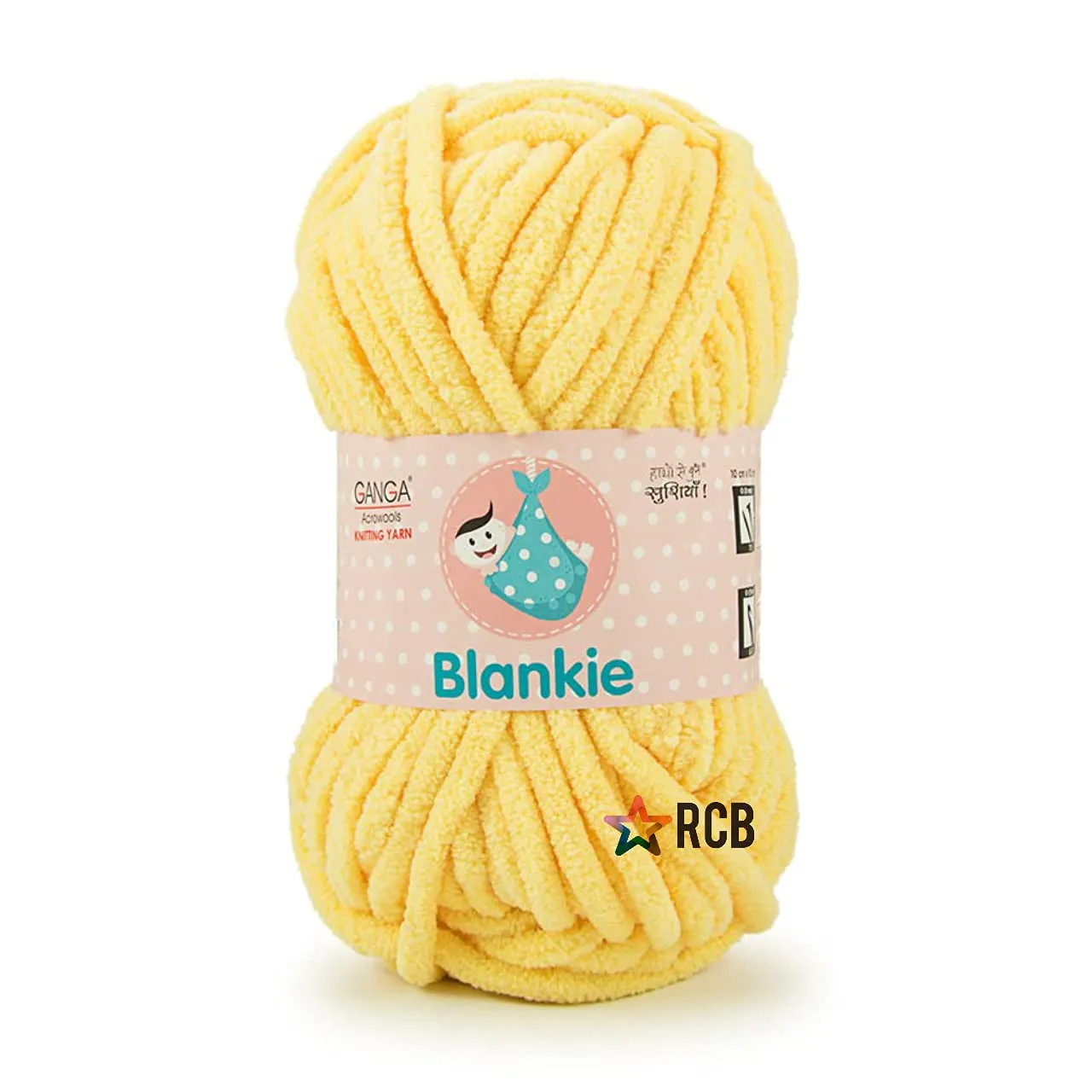 KYSS Ganga Blankie Chenille Yarn Supersoft Knitting Wool Ball,(1 Ball/100 Gram Each) Cream Colour Ball (300 Grams). Suitable For Craft,Babywear,Baby Blankets,Thick Mota Thread Shade No-Blk003