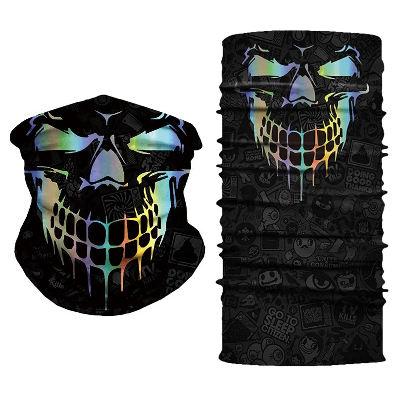 Multifunctional Sun Mask Skull Pattern Cycling Mask Scarf