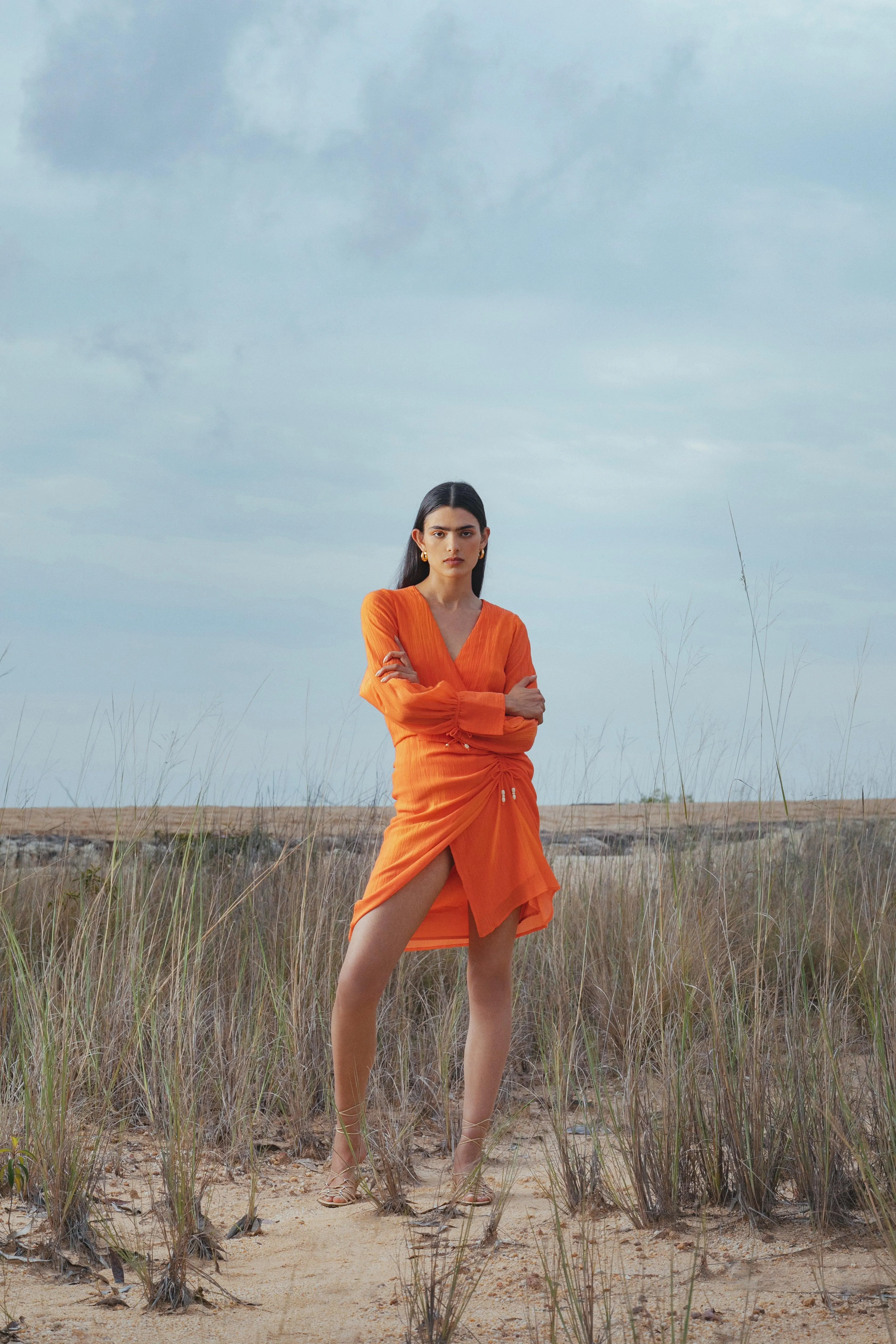 Myrtle Coral Wrap Dress