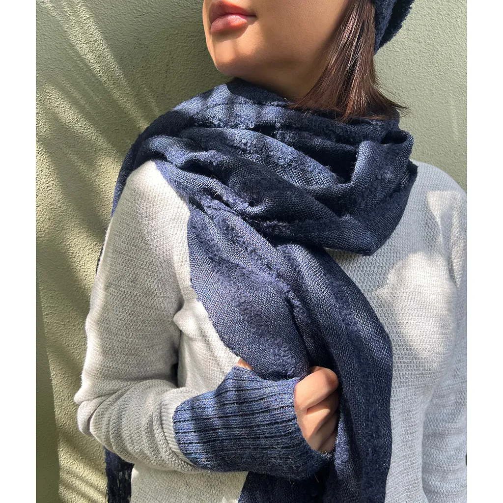 Navy Loop Knit Alpaca Scarf by SLATE   SALT