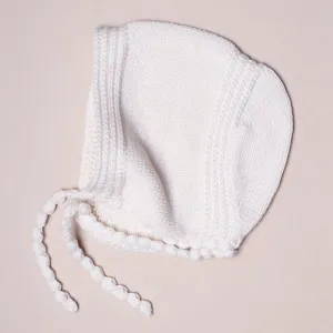 Organic Baby Bonnet Hats, Hand knit