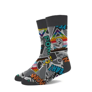 Prowler Comic Book Socks Grey Rainbow