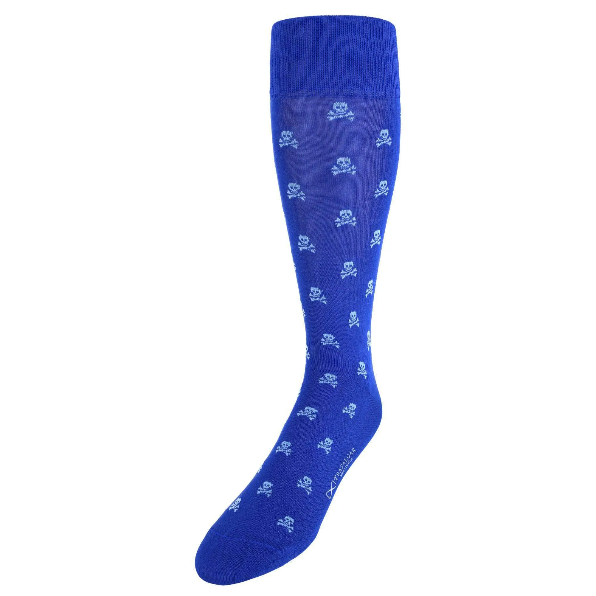 Rodger Skull and Cross Bones Mercerized Cotton Mid-Calf Socks