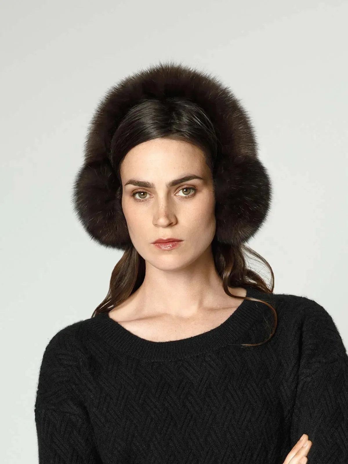 Sable fur earmuffs