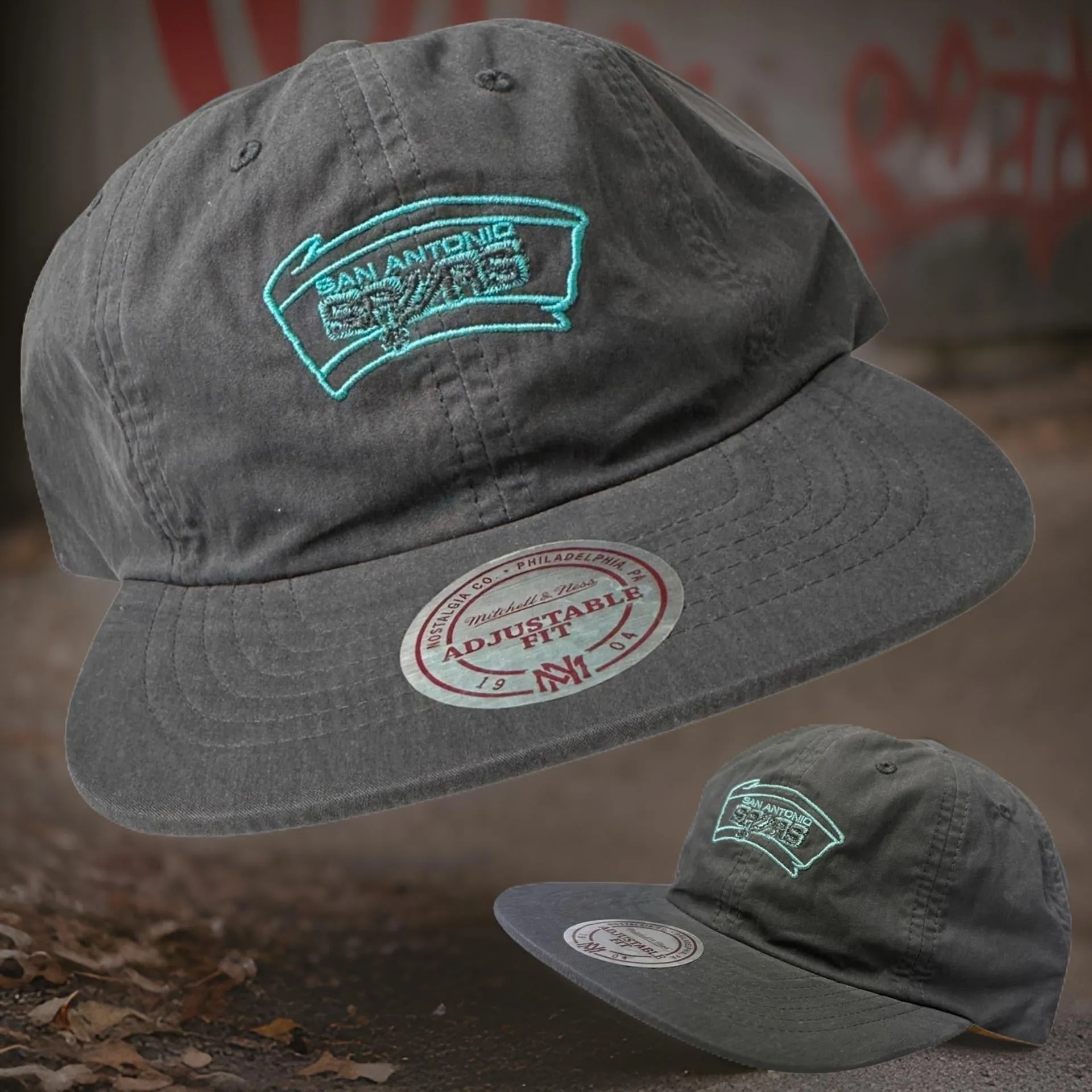 *San Antonio* soft shell buckleback hat by Mitchell & Ness