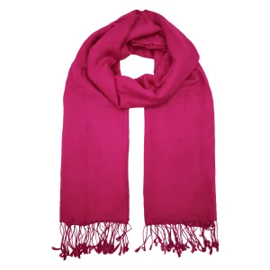 Silk/Wool Stole - Fuchsia