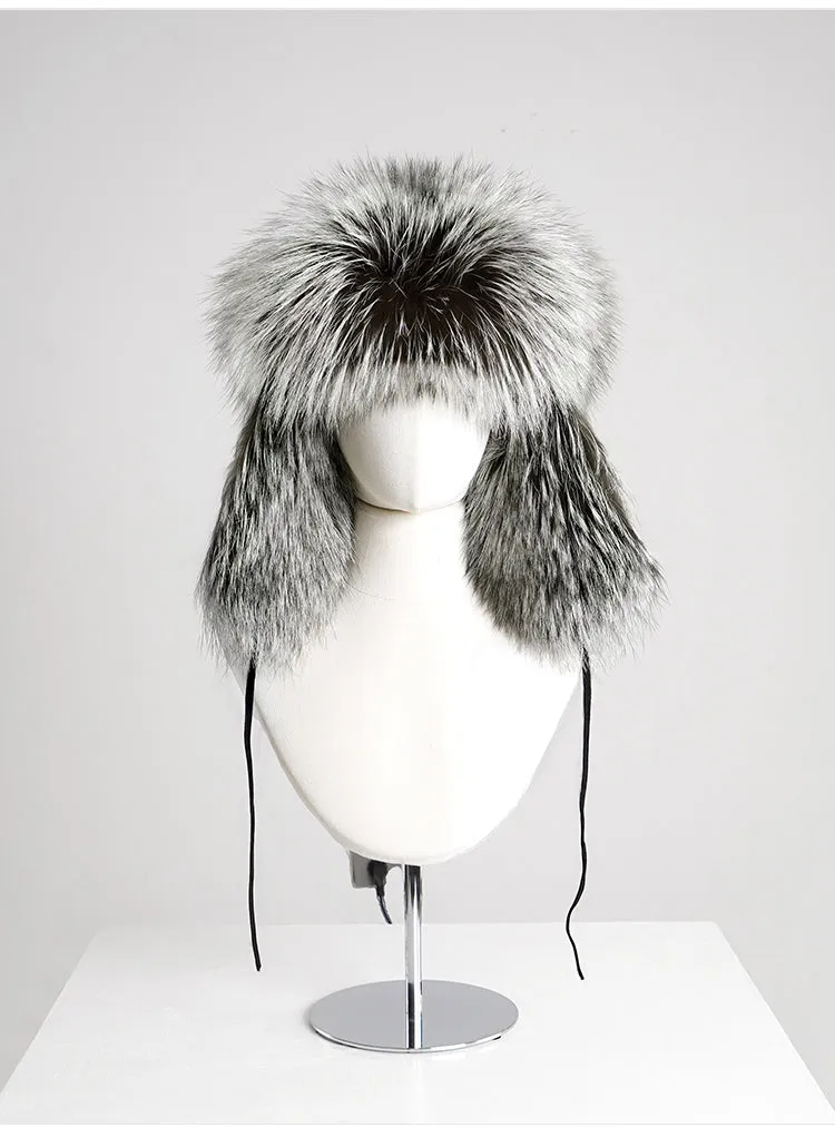 Silver Fox Hat Mink fur hat