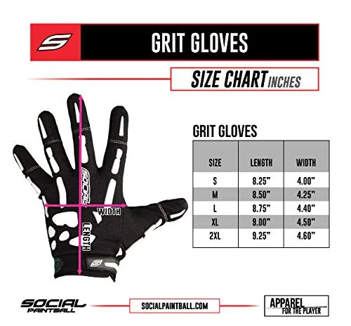 Social Paintball Grit Deluxe Gloves - BONES