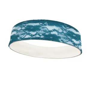 Teal Lace Fashion and White Wicking Reversible Headband