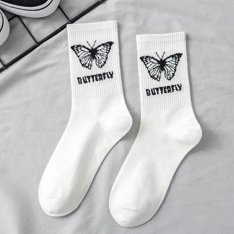 Unisex Cotton Floral Breathable Crew Socks