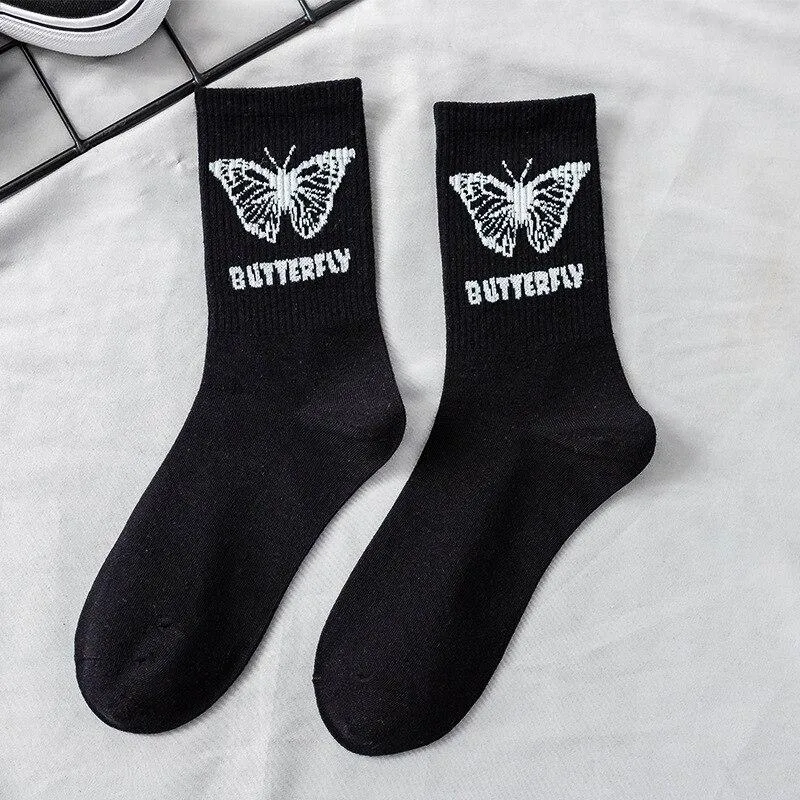 Unisex Cotton Floral Breathable Crew Socks