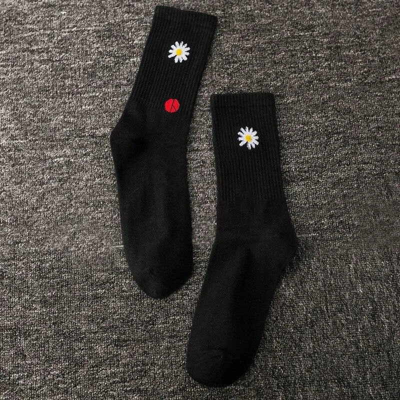 Unisex Cotton Floral Breathable Crew Socks