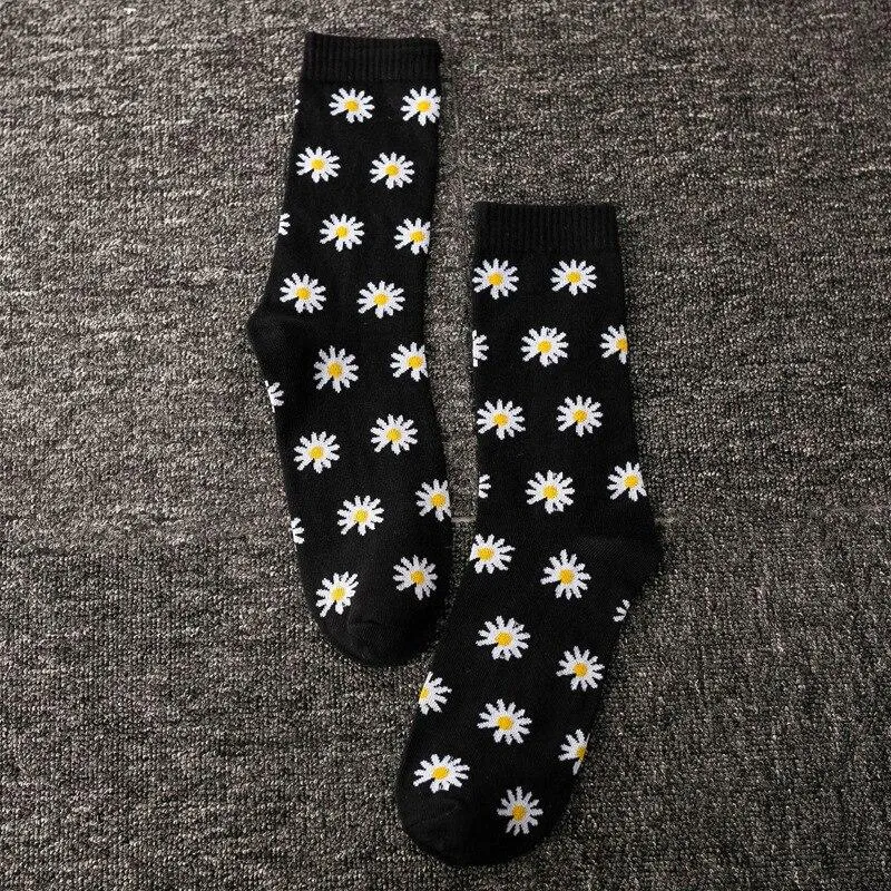 Unisex Cotton Floral Breathable Crew Socks