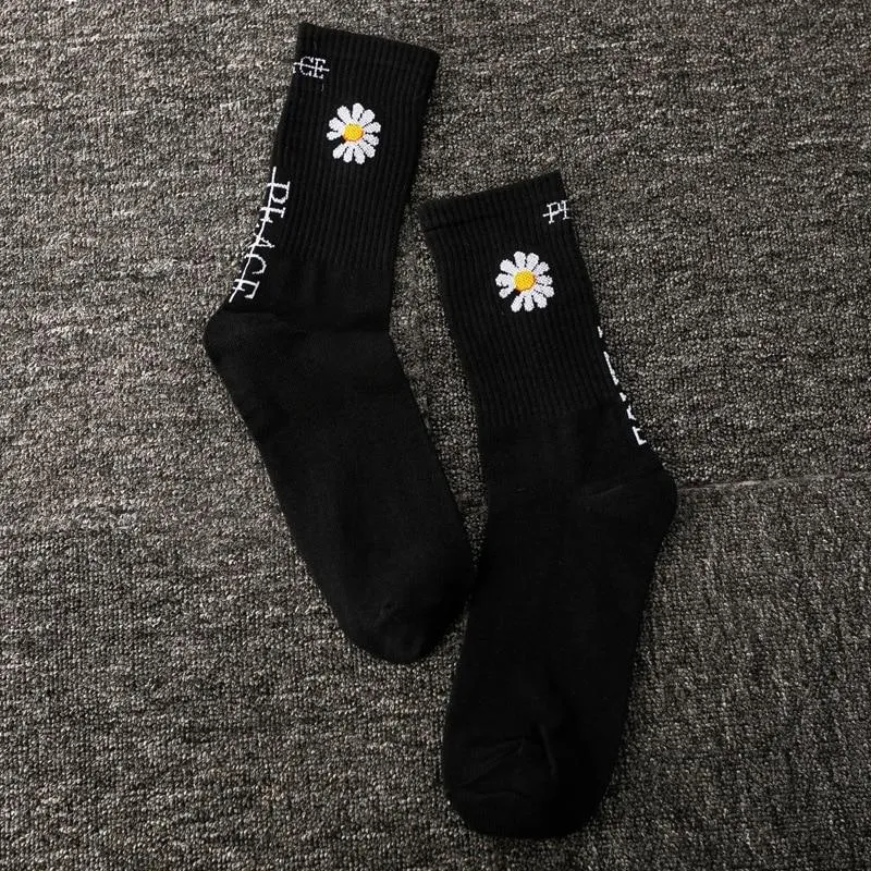 Unisex Cotton Floral Breathable Crew Socks