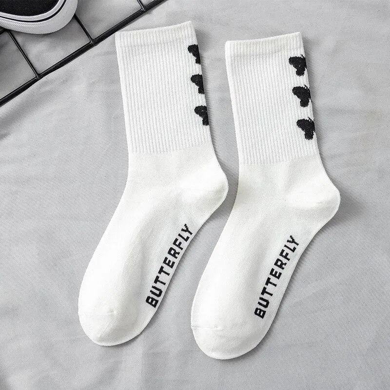 Unisex Cotton Floral Breathable Crew Socks