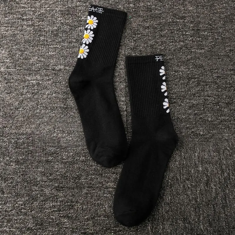 Unisex Cotton Floral Breathable Crew Socks