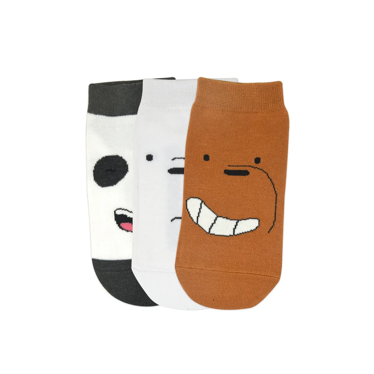 We Bare Bears By Balenzia Low Cut Socks for Kids (Pack of 3 Pairs/1U)(4-6 YEARS)