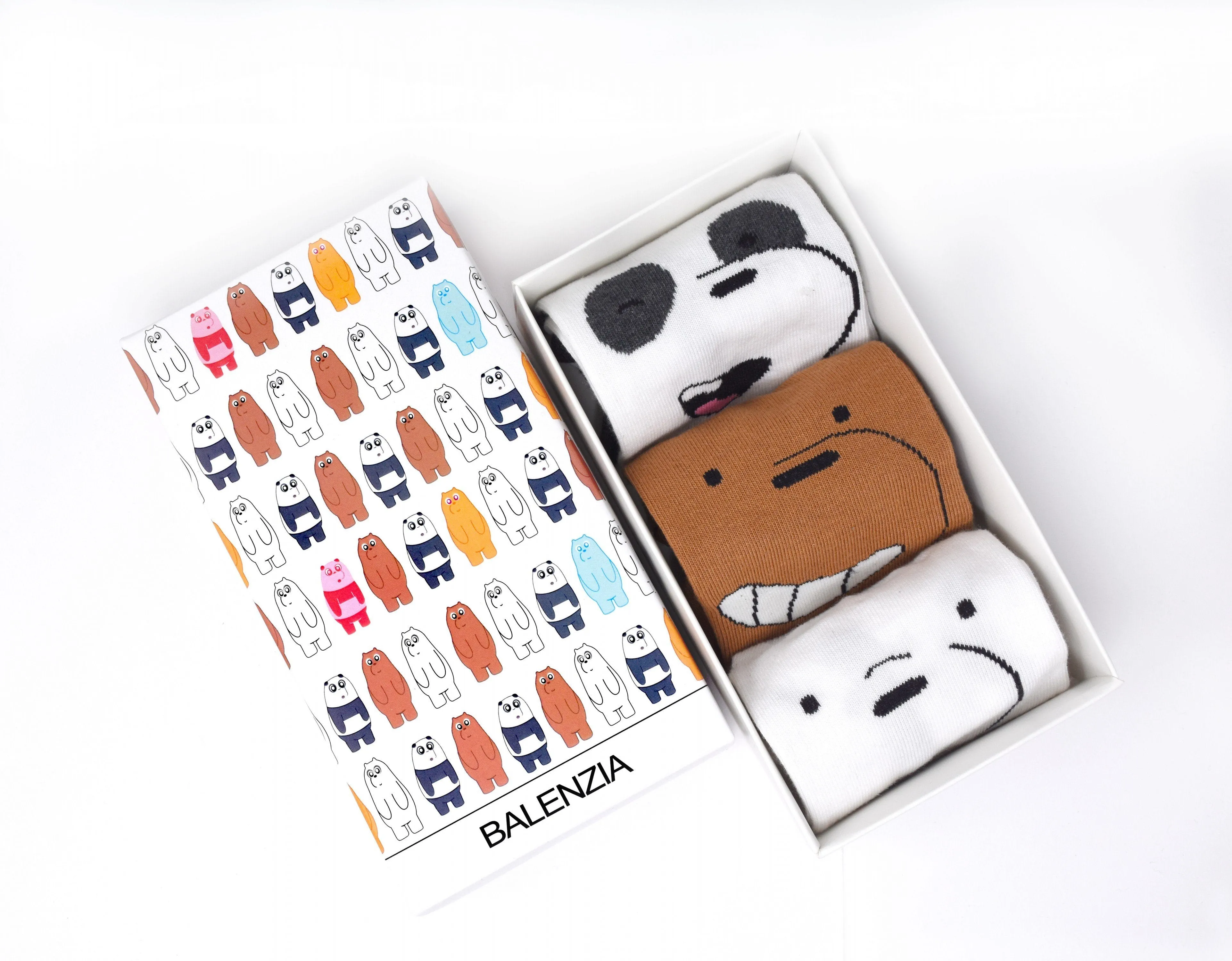 We Bare Bears By Balenzia Low Cut Socks for Kids (Pack of 3 Pairs/1U)(4-6 YEARS)