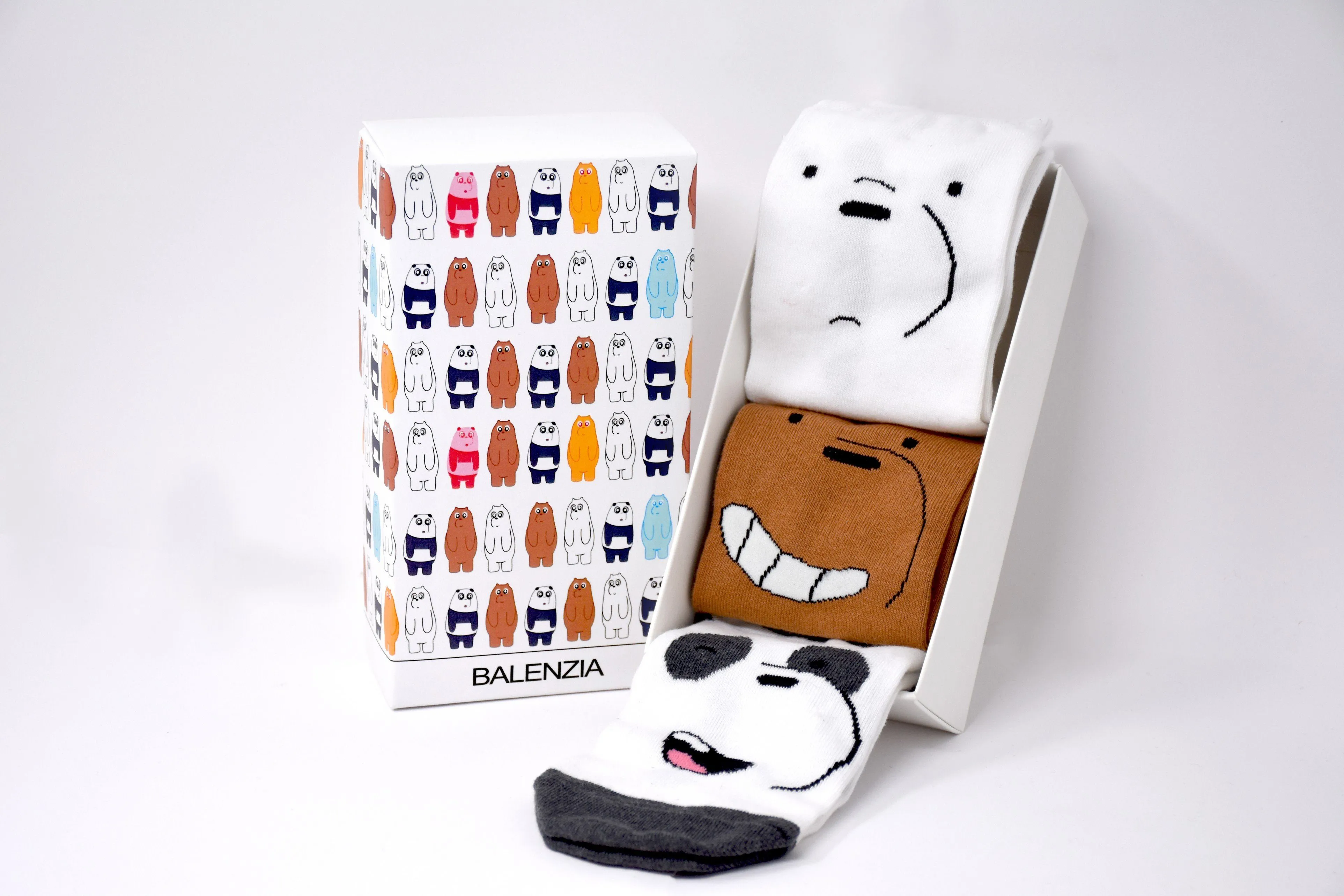 We Bare Bears By Balenzia Low Cut Socks for Kids (Pack of 3 Pairs/1U)(4-6 YEARS)