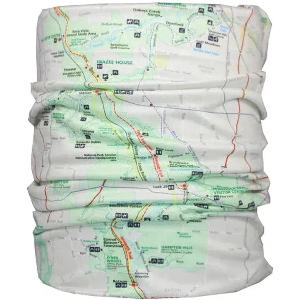 Wear a Map Cuyahoga Valley National Park Map Neck Gaiter